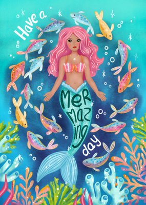 Aniet Illustration | Verjaardagskaart | Have A Mermazing Day | Geïllustreerde Zeemeermin