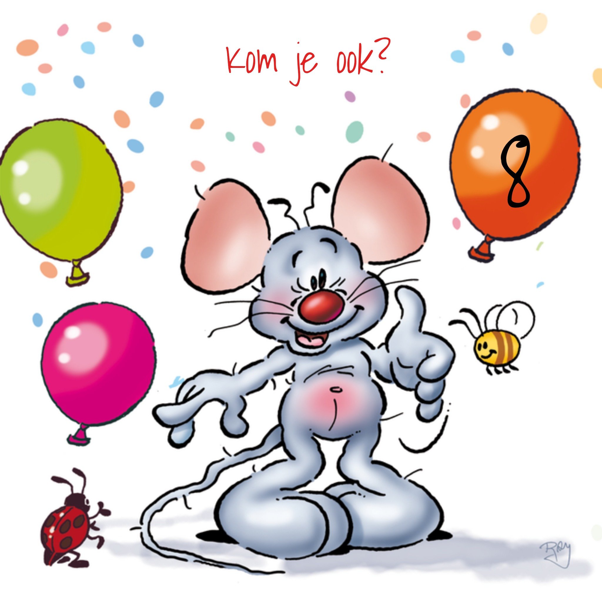 Uitnodiging kinderfeestje leeftijd Vierkante Kaart Doodles