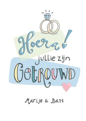 Geïllustreerde Trouwringen Getrouwd Kaart