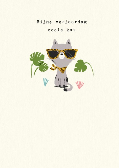 iDrew Illustrations | Verjaardagskaart | coole kat