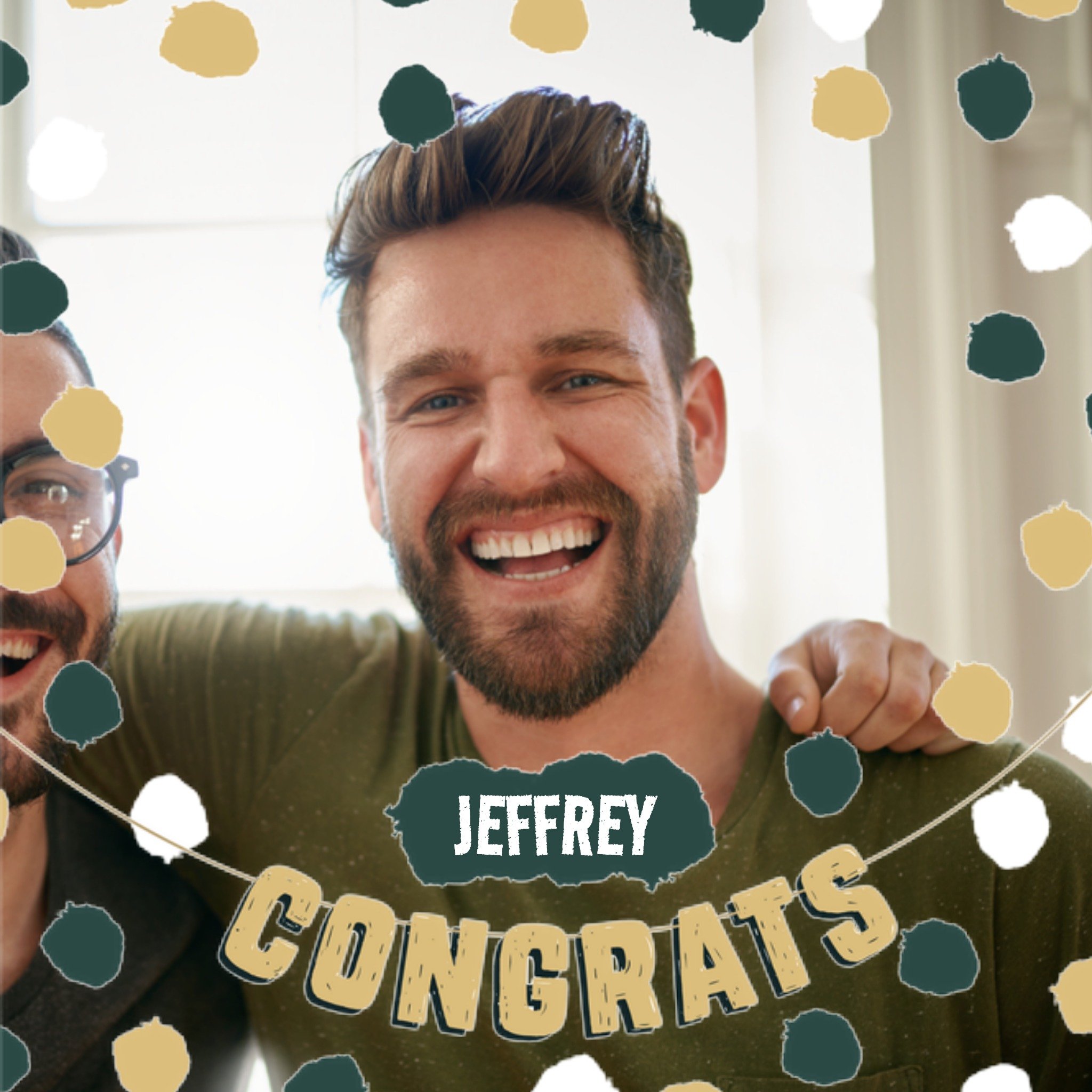 Greetz Verjaardagskaart Met foto Overlay Congrats Vierkant