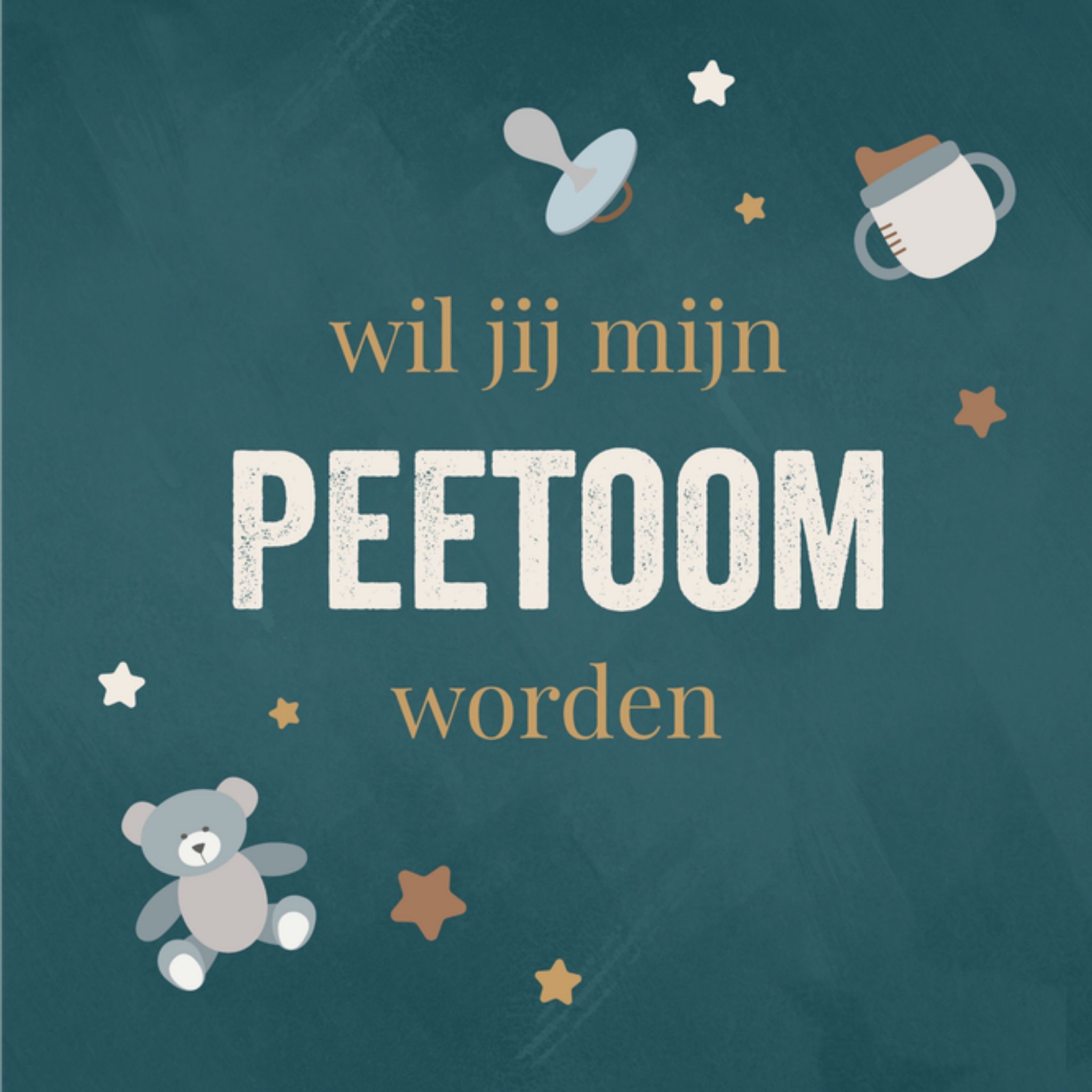 Papercute Geboortekaart Peetoom Vierkant