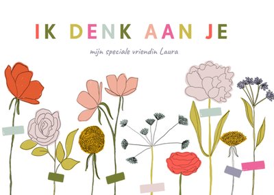 Greetz | Denken aan kaart | Bloemen | Vriendin