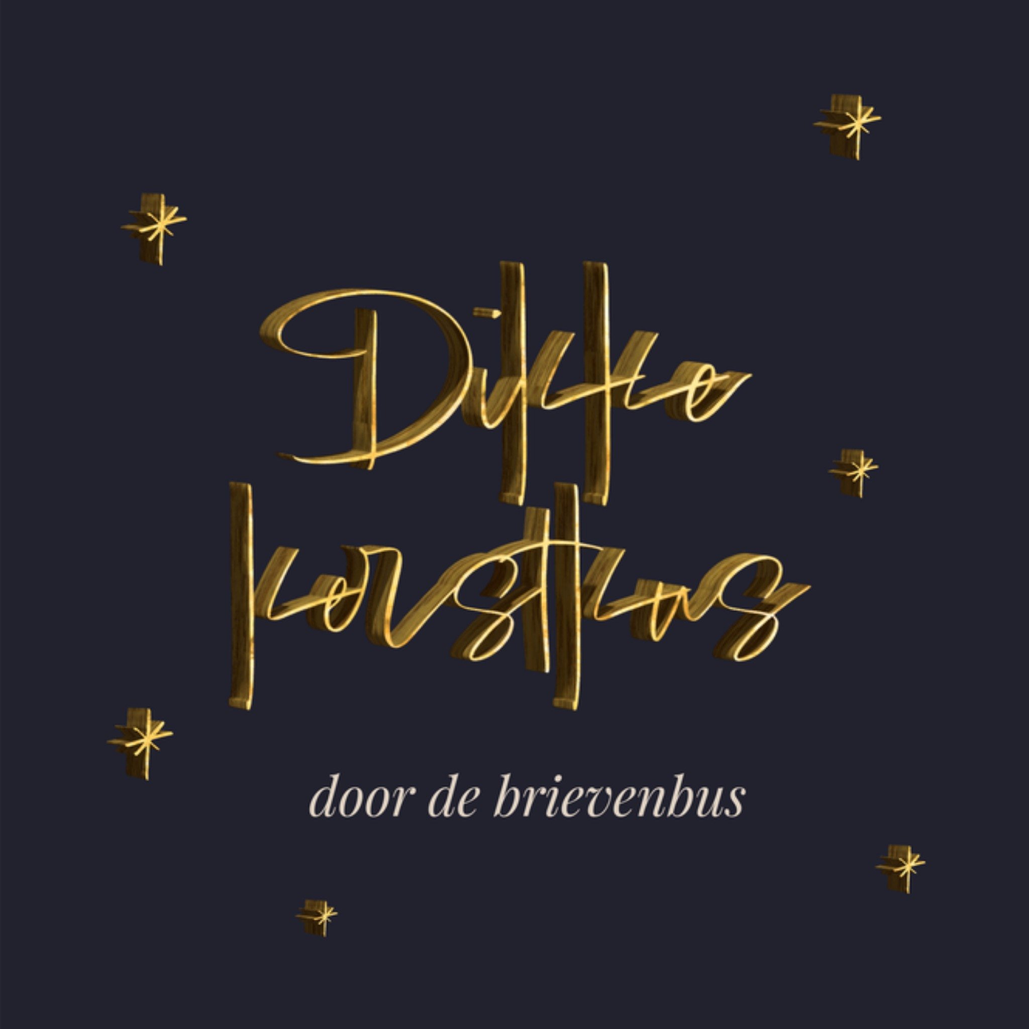 Greetz Kerstkaart Kerstkus door de brievenbus Vierkant