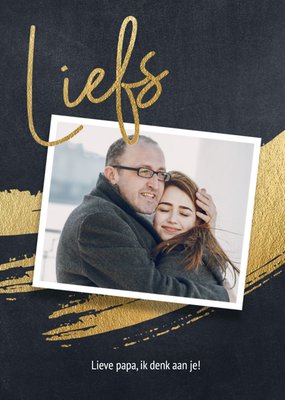 Lieve Papa Ik Denk Aan Je Foto Upload Met Gouden Penseelstreek Kaart