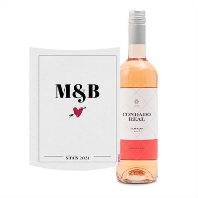 Condado Real | Tempranillo Rosado | Love met eigen tekst | 750 ml