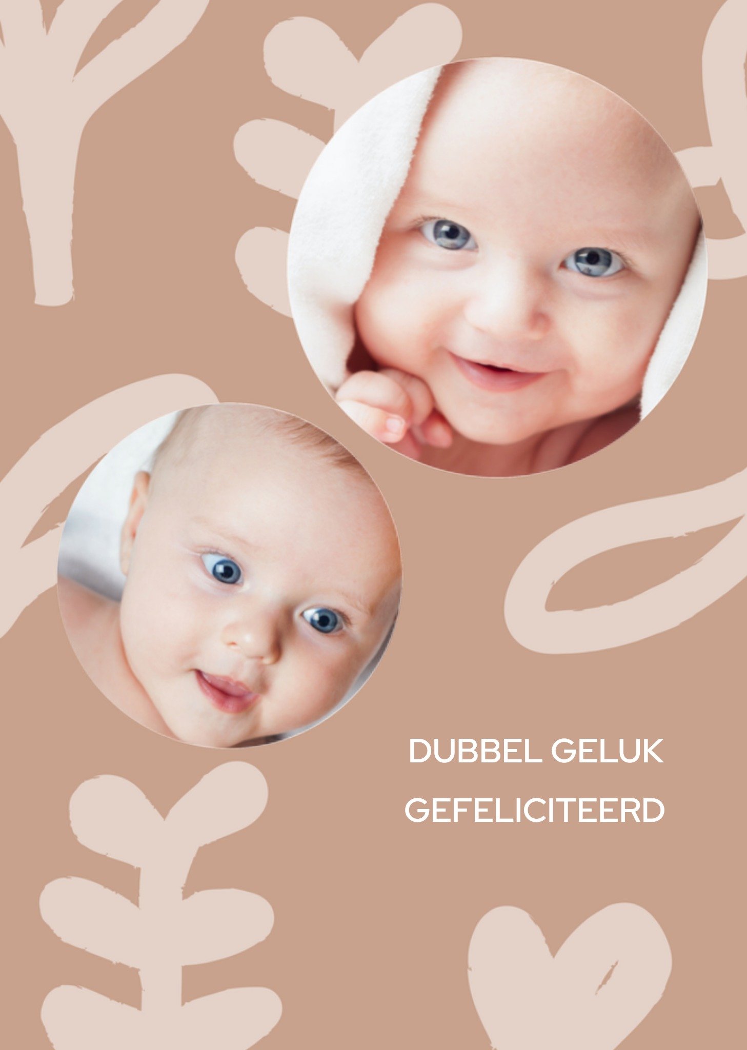 Geboortekaart Dubbel geluk Kaart Greetz