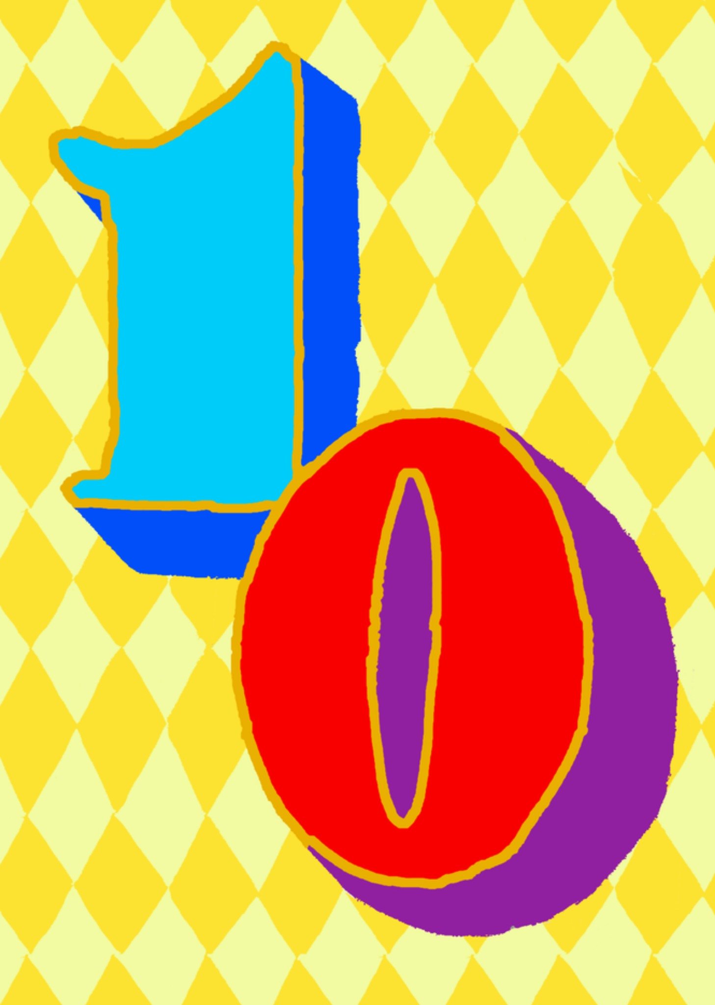 Verjaardagskaart 10e verjaardag Geïllustreerd nummer 10 Kaart Eleanor Bowmer