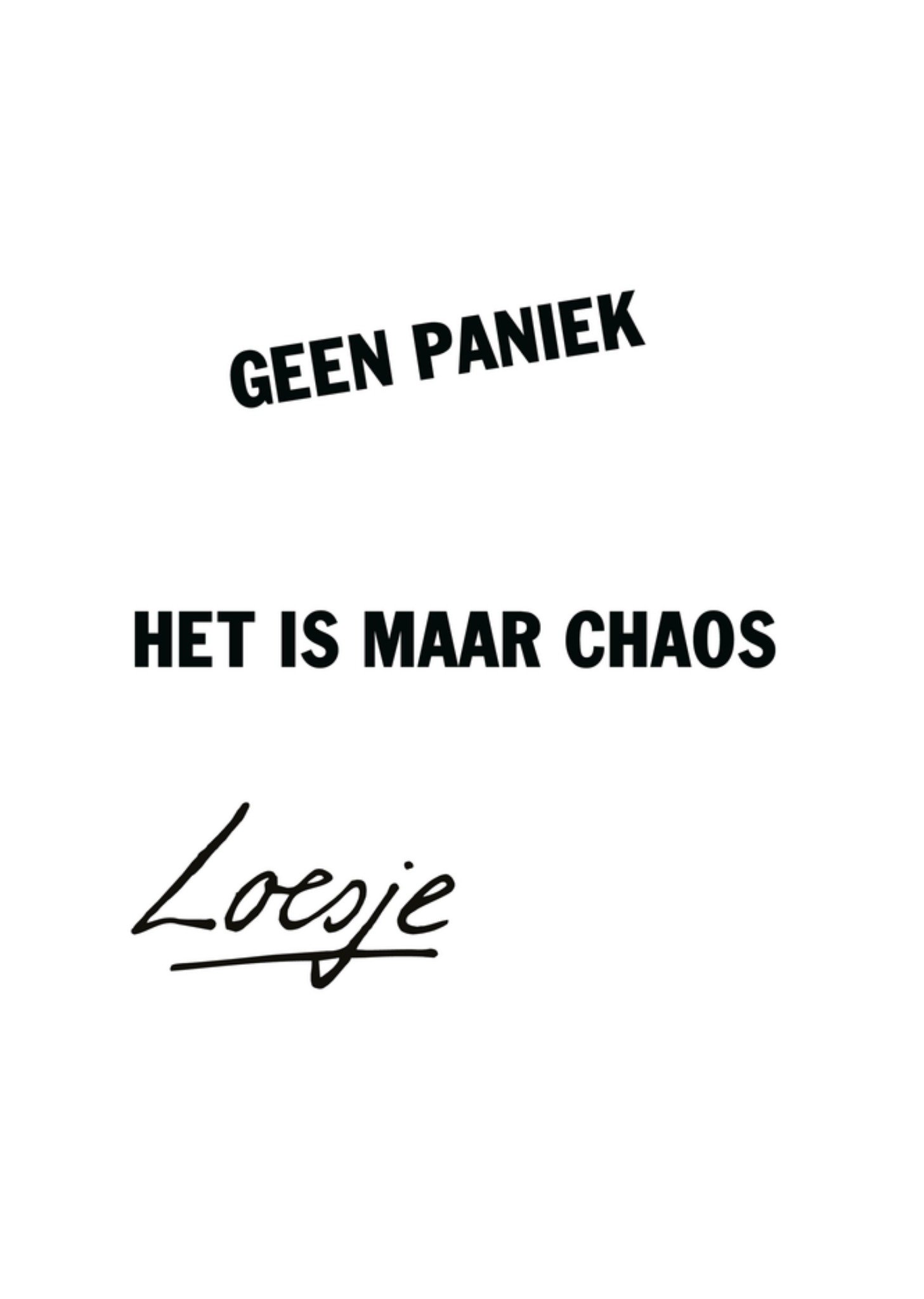 Denken aan kaart Geen paniek Kaart Loesje