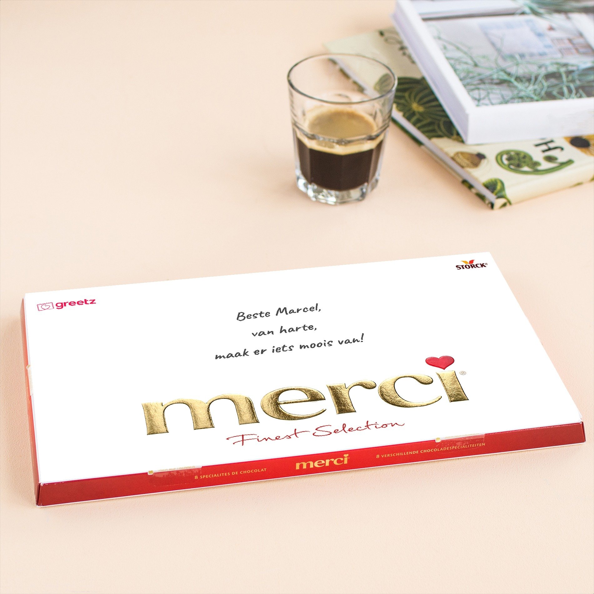 Merci | Van harte met eigen tekst | 400g | Personalised Chocolate