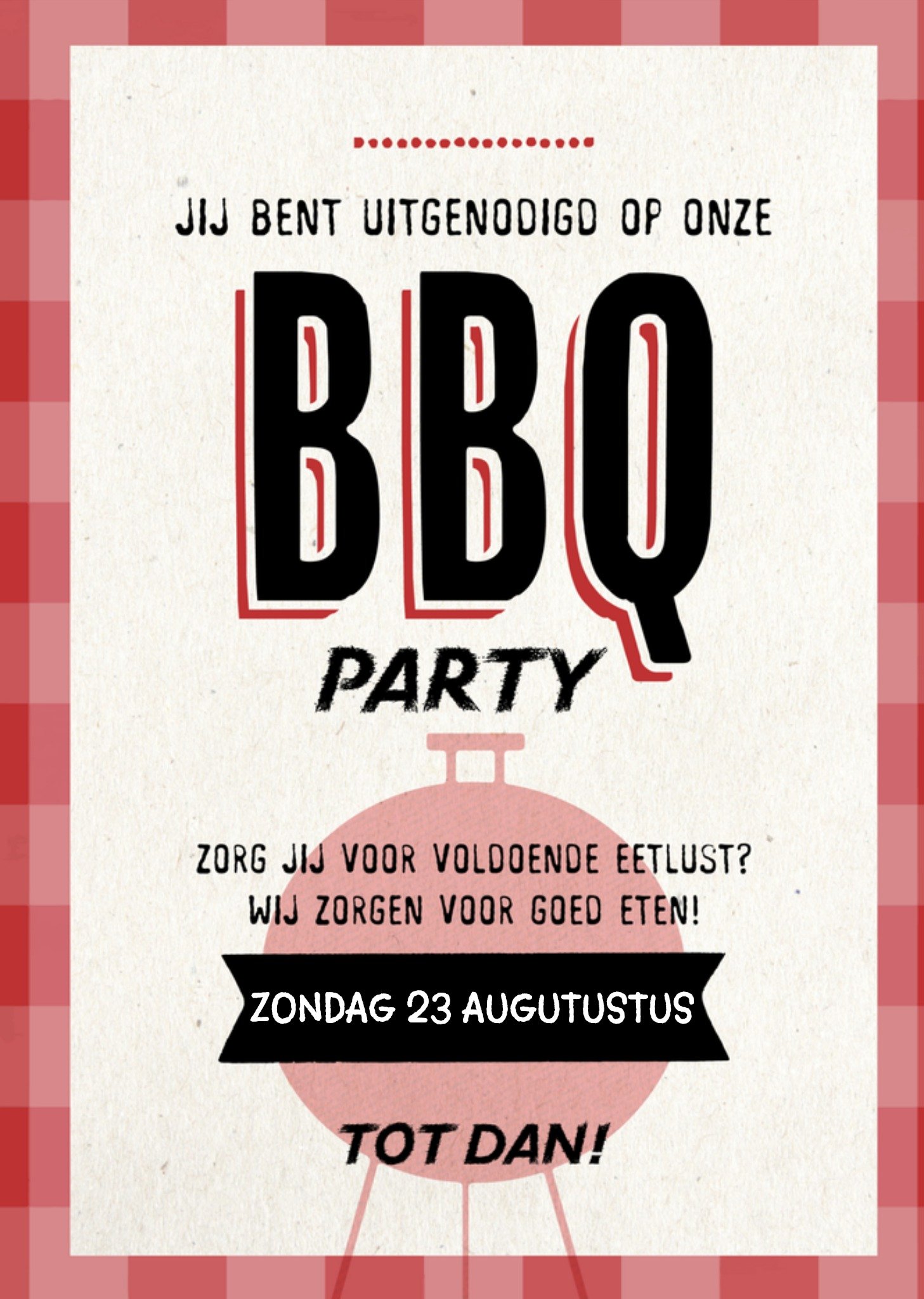 Uitnodiging tuinfeest Barbeque Greetz