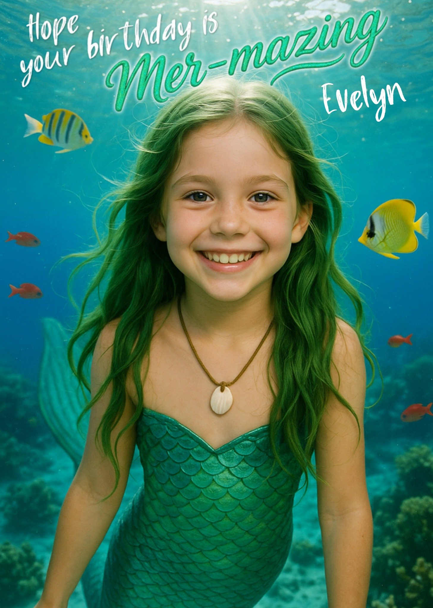 Verjaardagskaart Gezichtsswap Zeemeermin Greetz