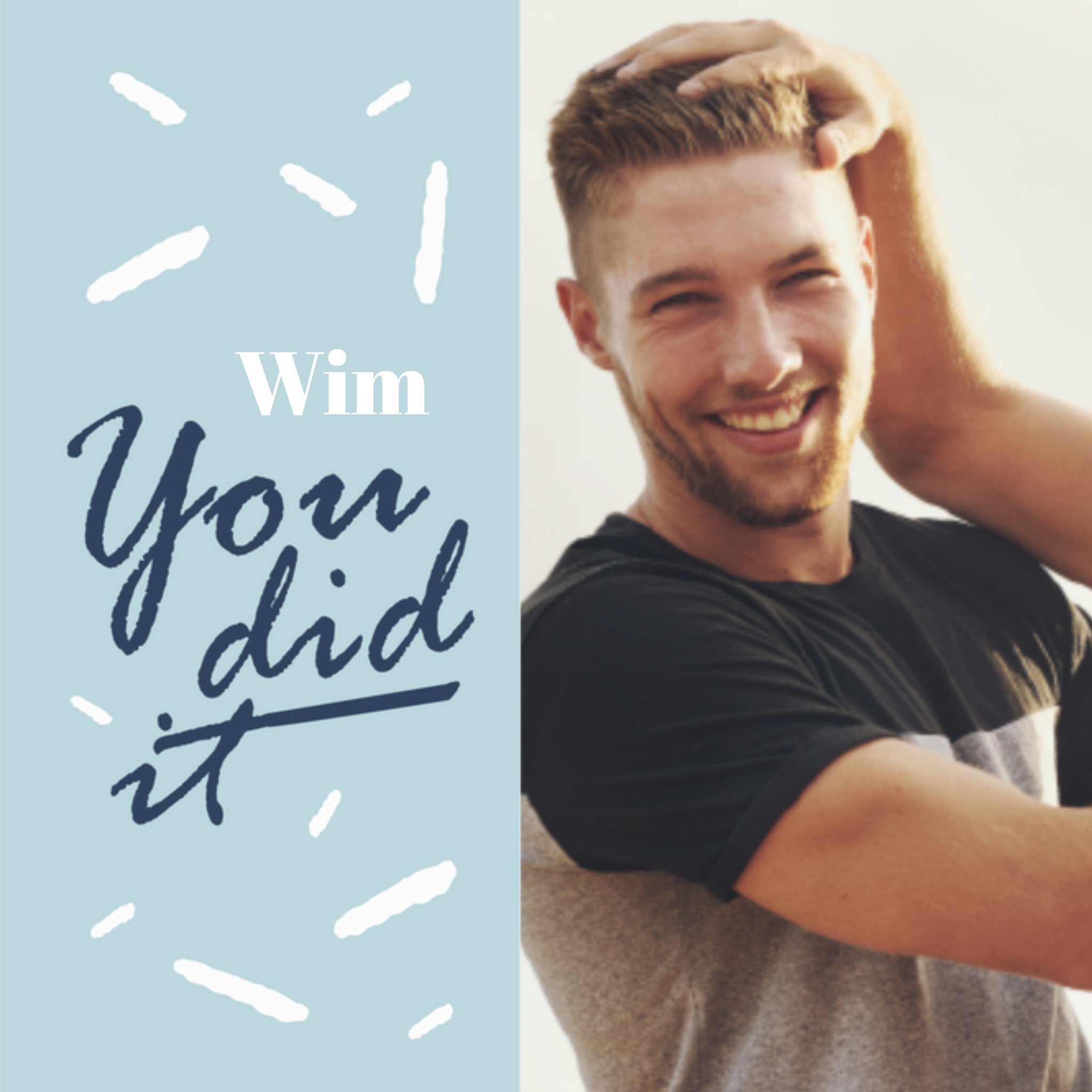 Greetz Geslaagd kaart foto met naam Vierkant