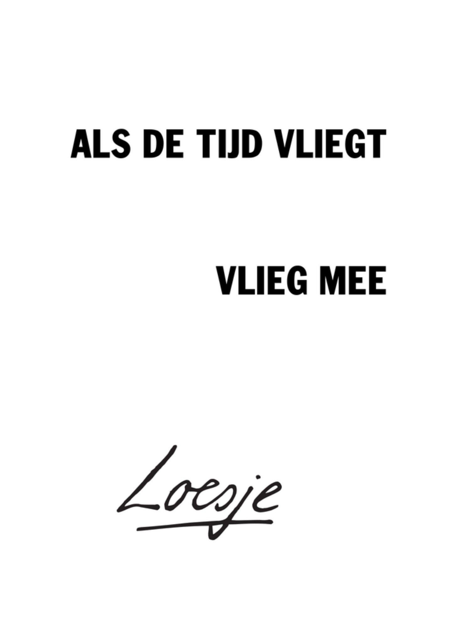Verjaardagskaart De tijd vliegt Kaart Loesje