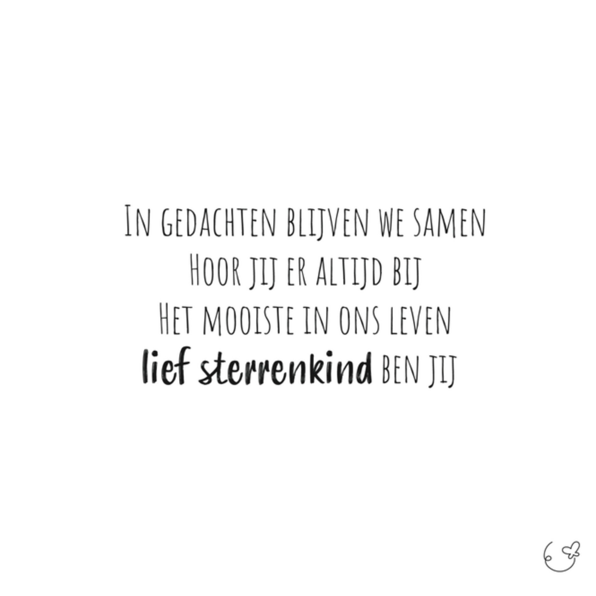 Kleine Vlindervoetjes Condoleancekaart sterren Vierkant