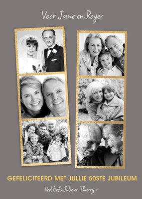 Gouden Collage Foto Upload 50e Jubileum Kaart