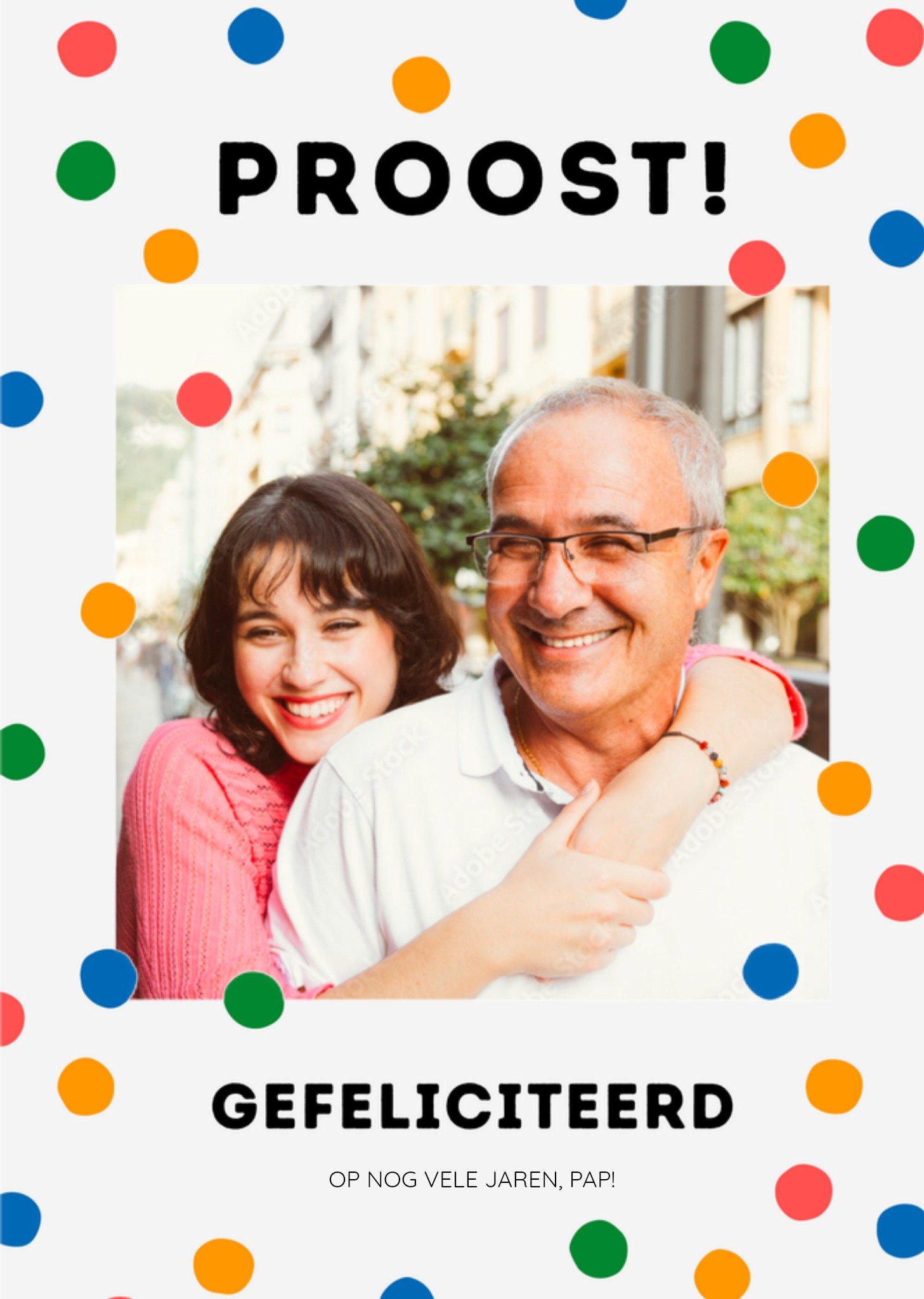 Verjaardagskaart Proost Met foto en tekst Greetz