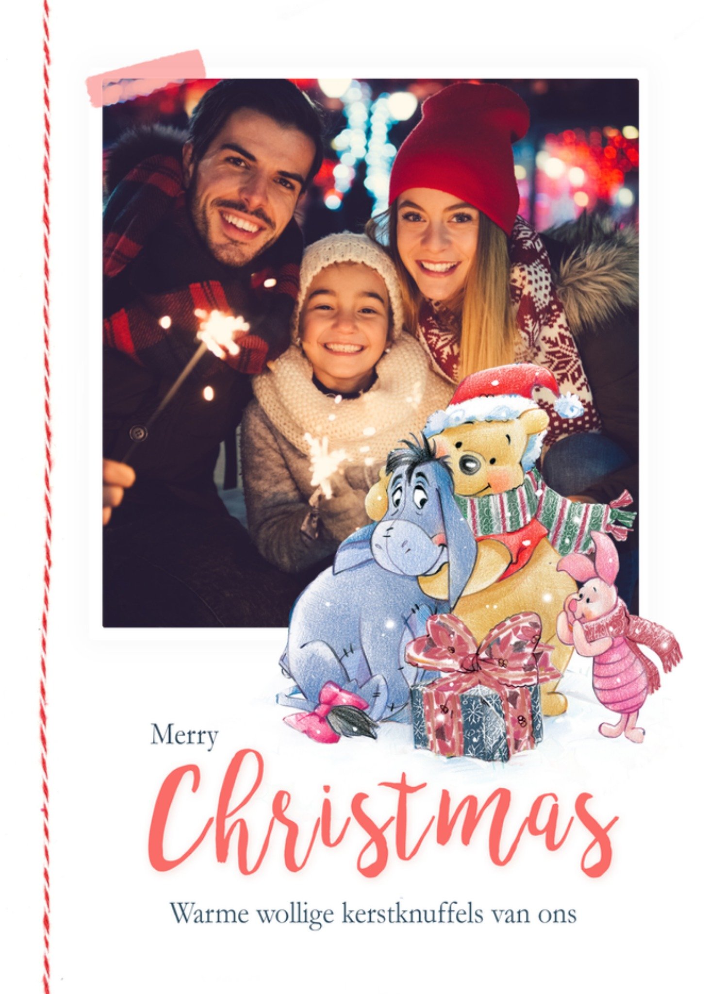 Disney Kerstkaart Winnie the Pooh Met foto Winnie de Poeh