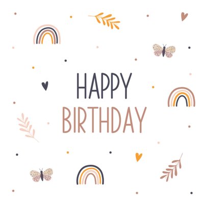 Papercute | Verjaardagskaart | Regenbogen | Vlinders