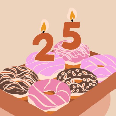 Greetz | Verjaardagskaart | 25 Today | Donuts