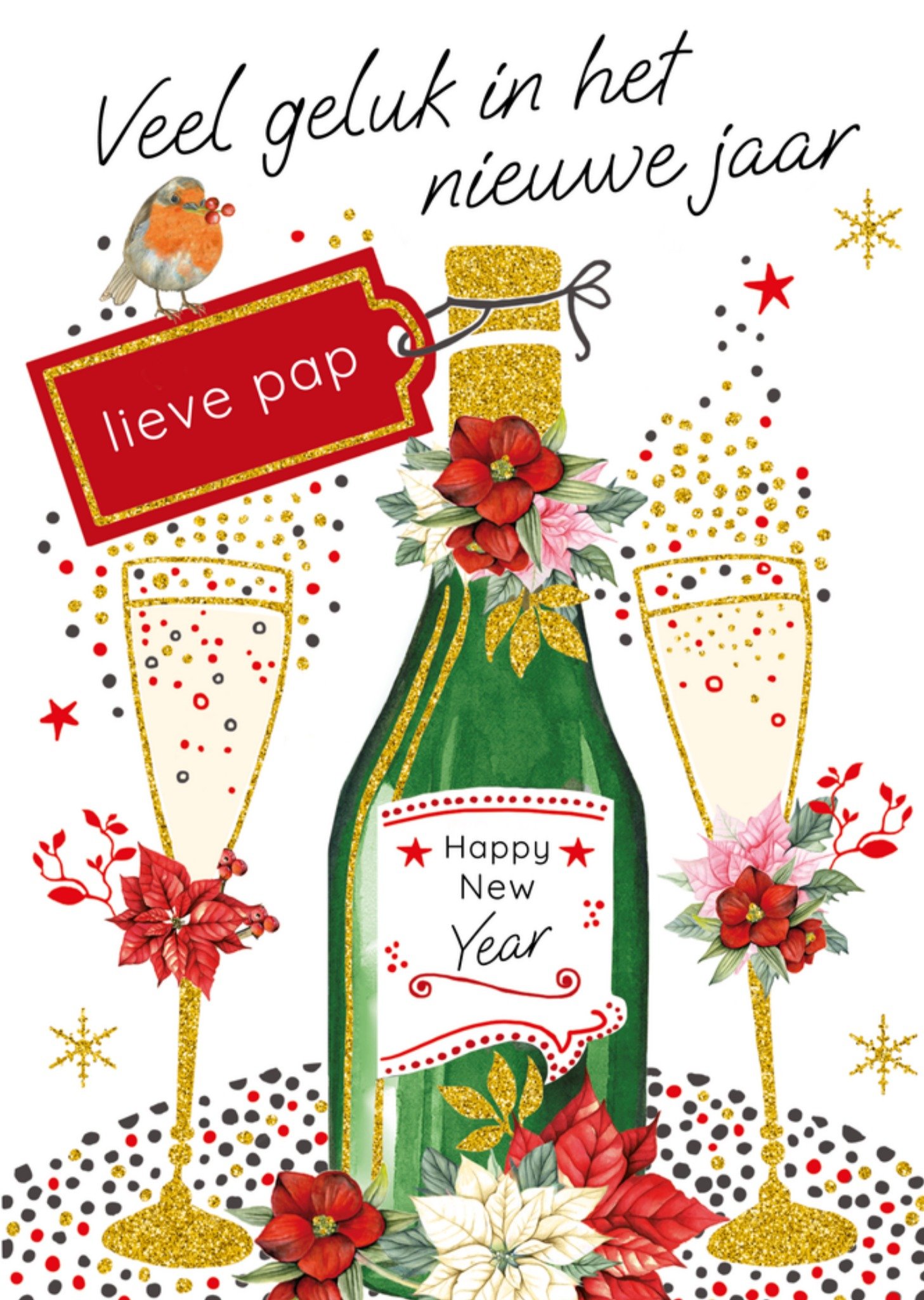 Nieuwjaarskaart Lieve pap Veel geluk Kaart TMS