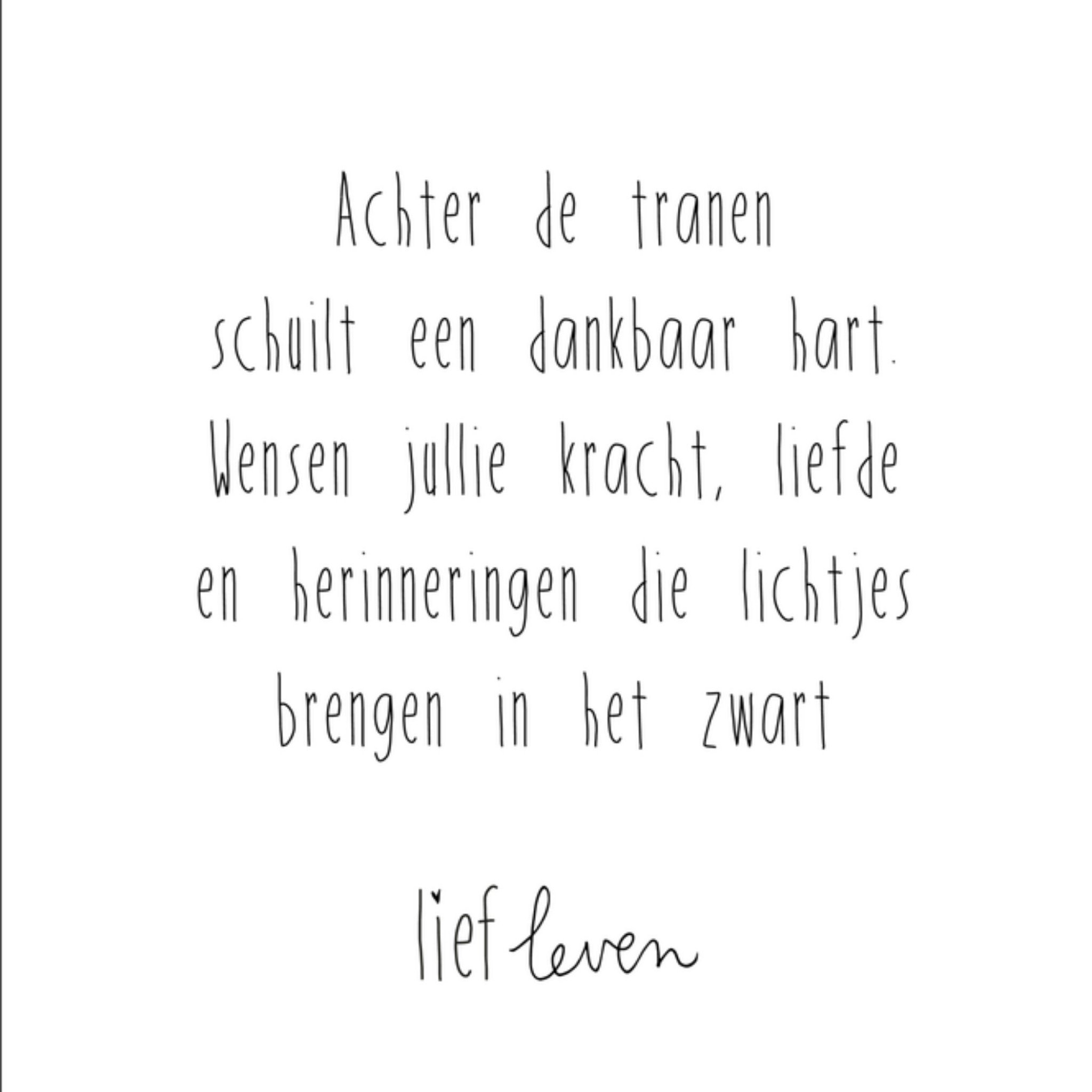 Condoleancekaart alle kracht Vierkante Kaart Lief Leven