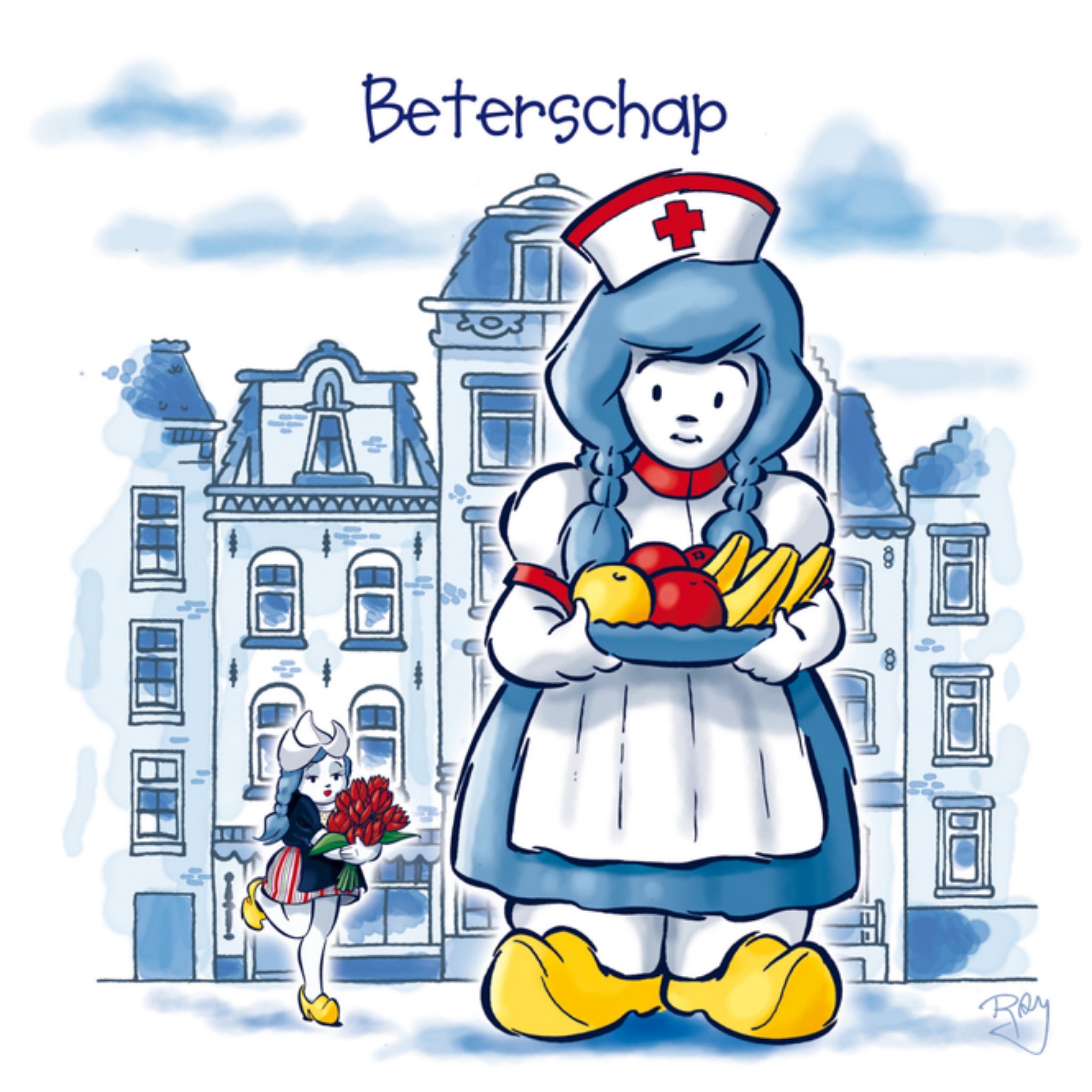 Beterschapskaart fruit Vierkante Kaart Old Dutch