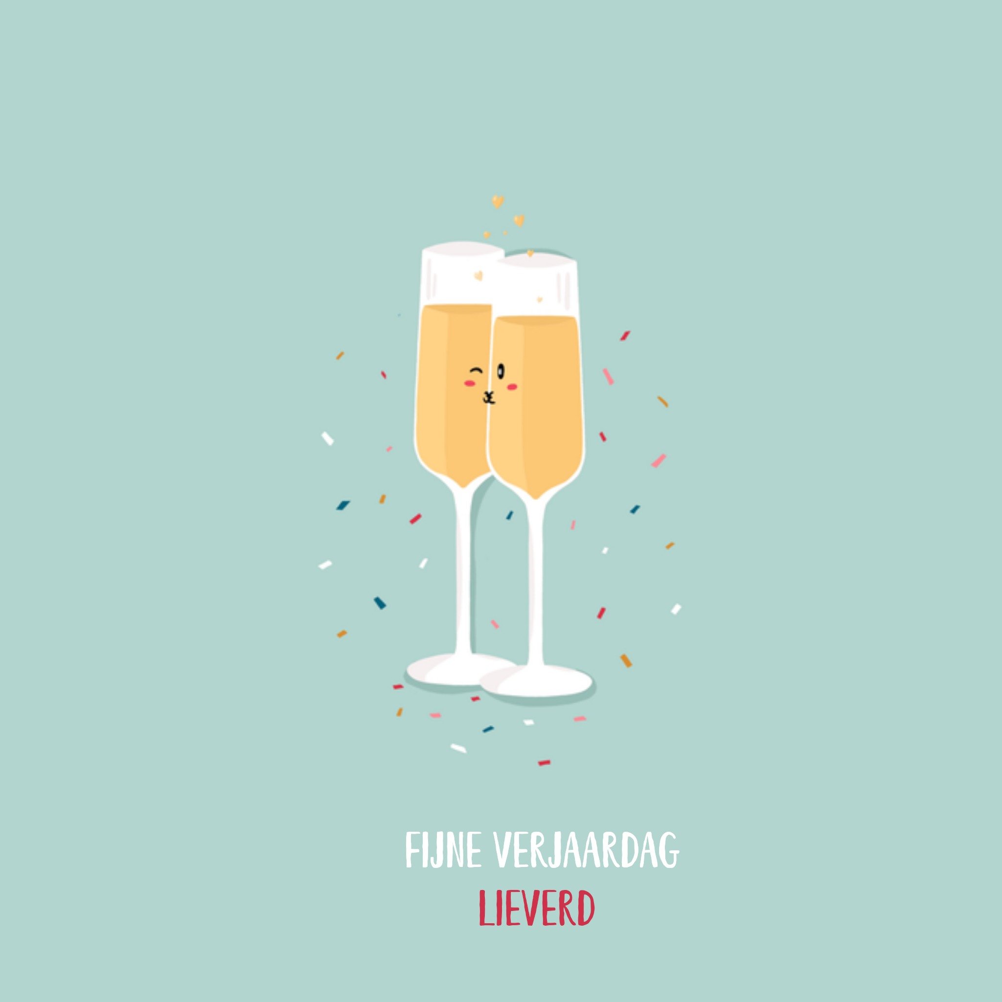 Greetz Verjaardagskaart Vrouw Champagne Vierkant