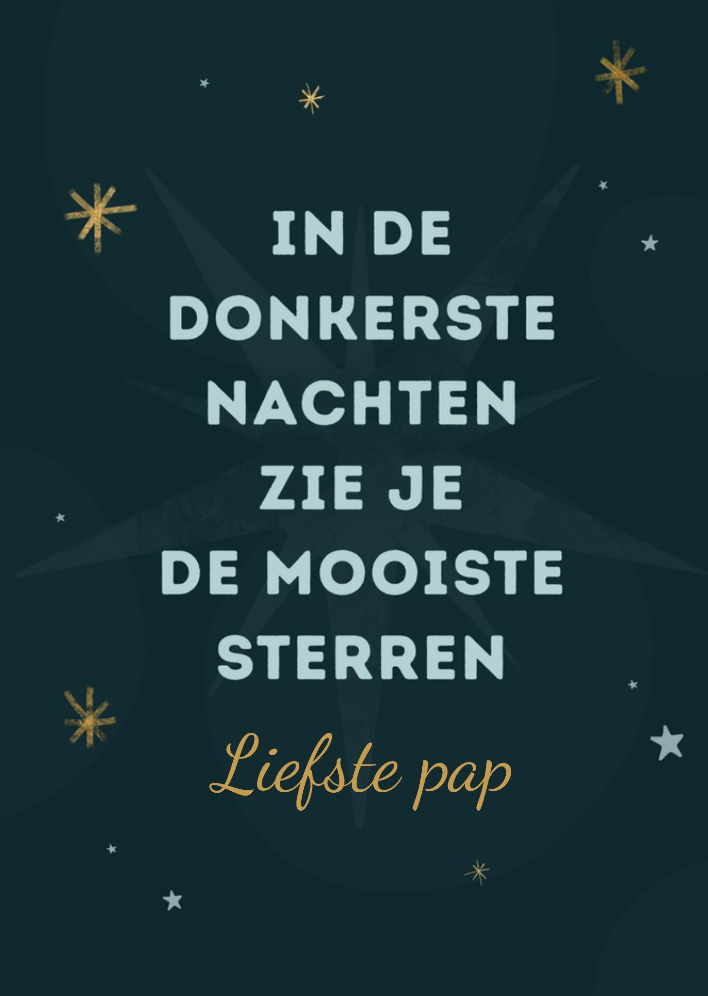 Kerstkaart liefste pap Greetz