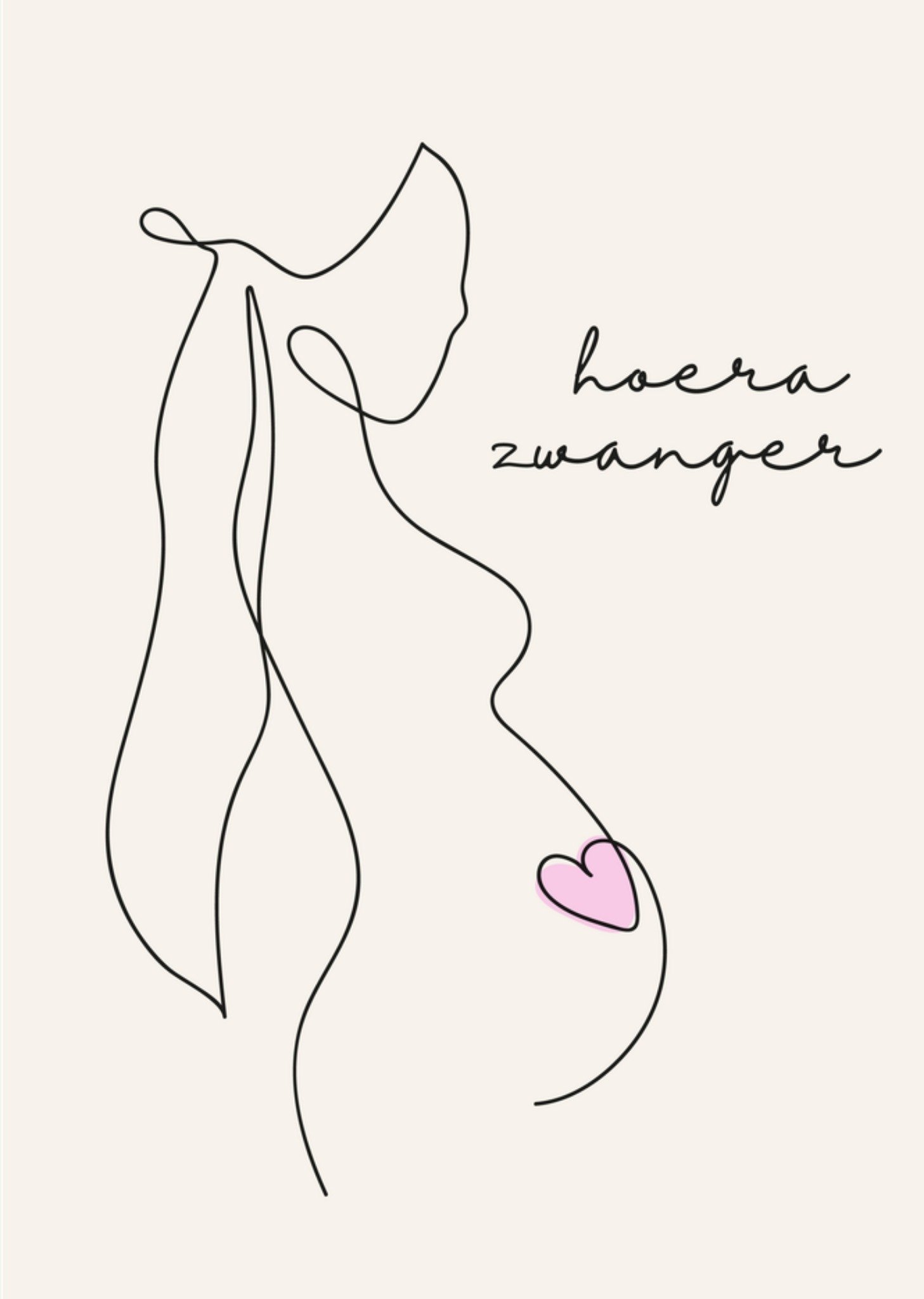 Zwangerschapskaart Minimalistisch Kaart Paperclip