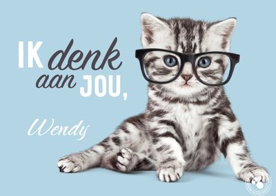 Studio Pets Ik Denk Aan Jou Kitten Met Bril Kaart