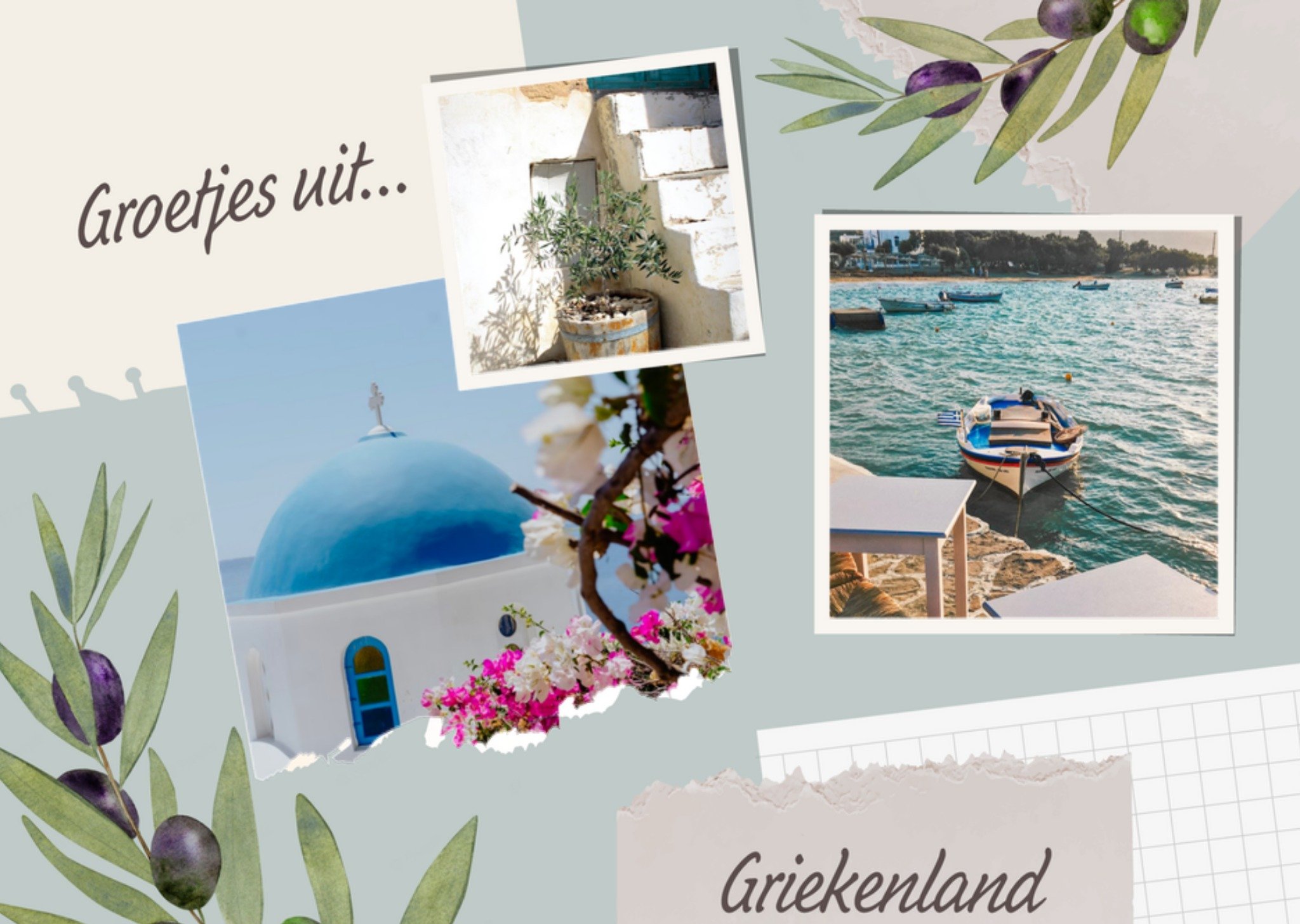 Vakantiekaart groetjes uit Griekenland Kaart Greetz