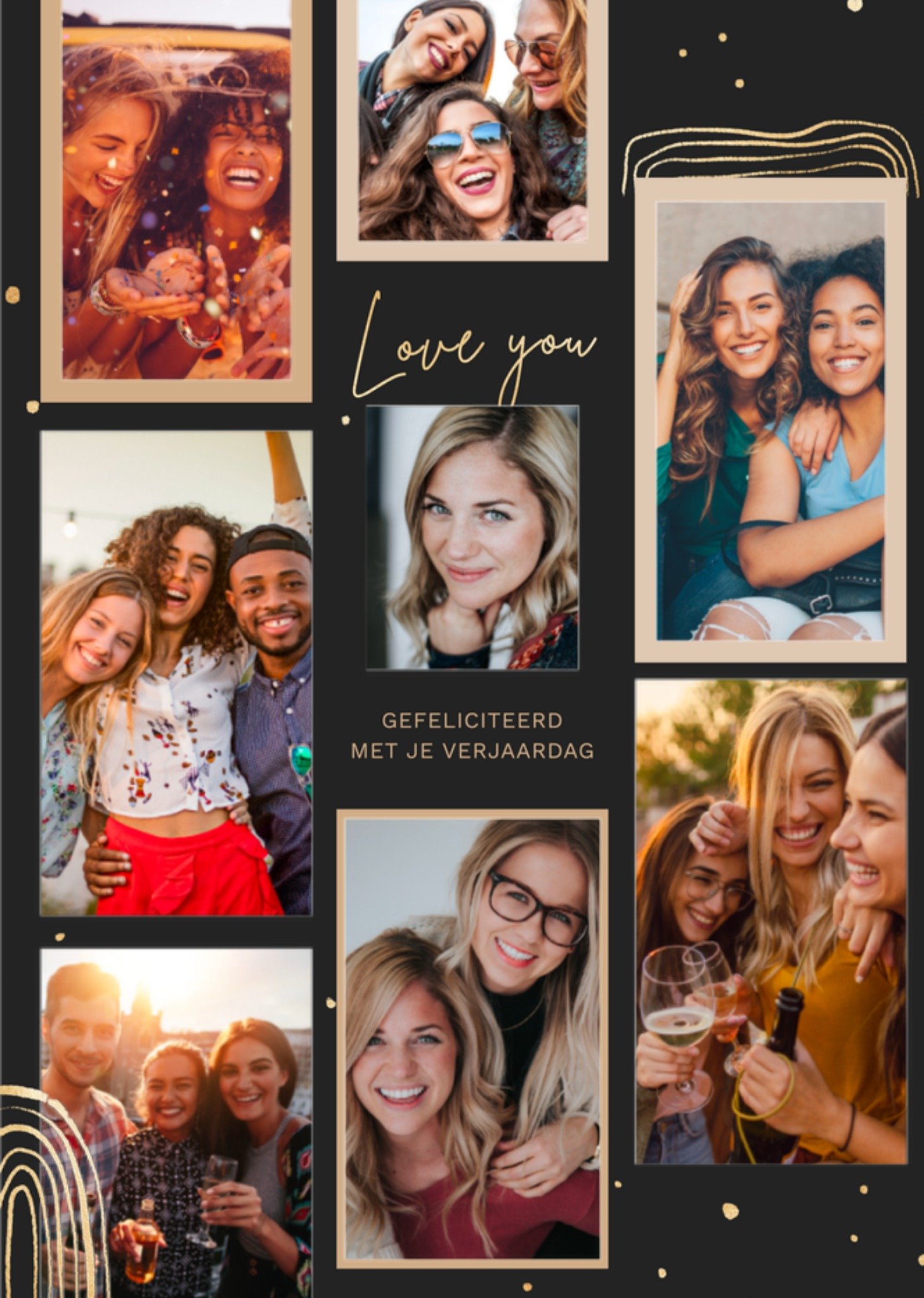 Verjaardagskaart Met fotos Love you Greetz