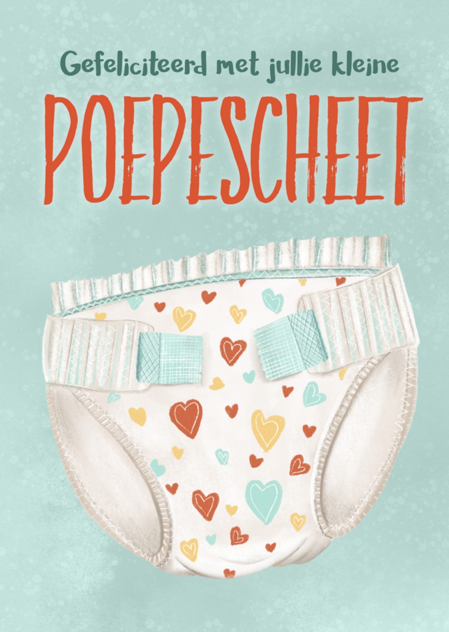 Geboortekaart gefeliciteerd met jullie kleine poepescheet Kaart Fishuals