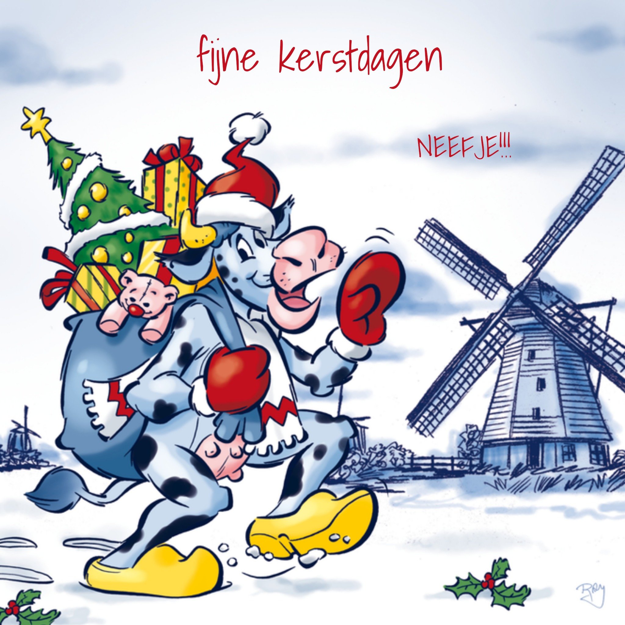 Kerstkaart neefje Old Dutch