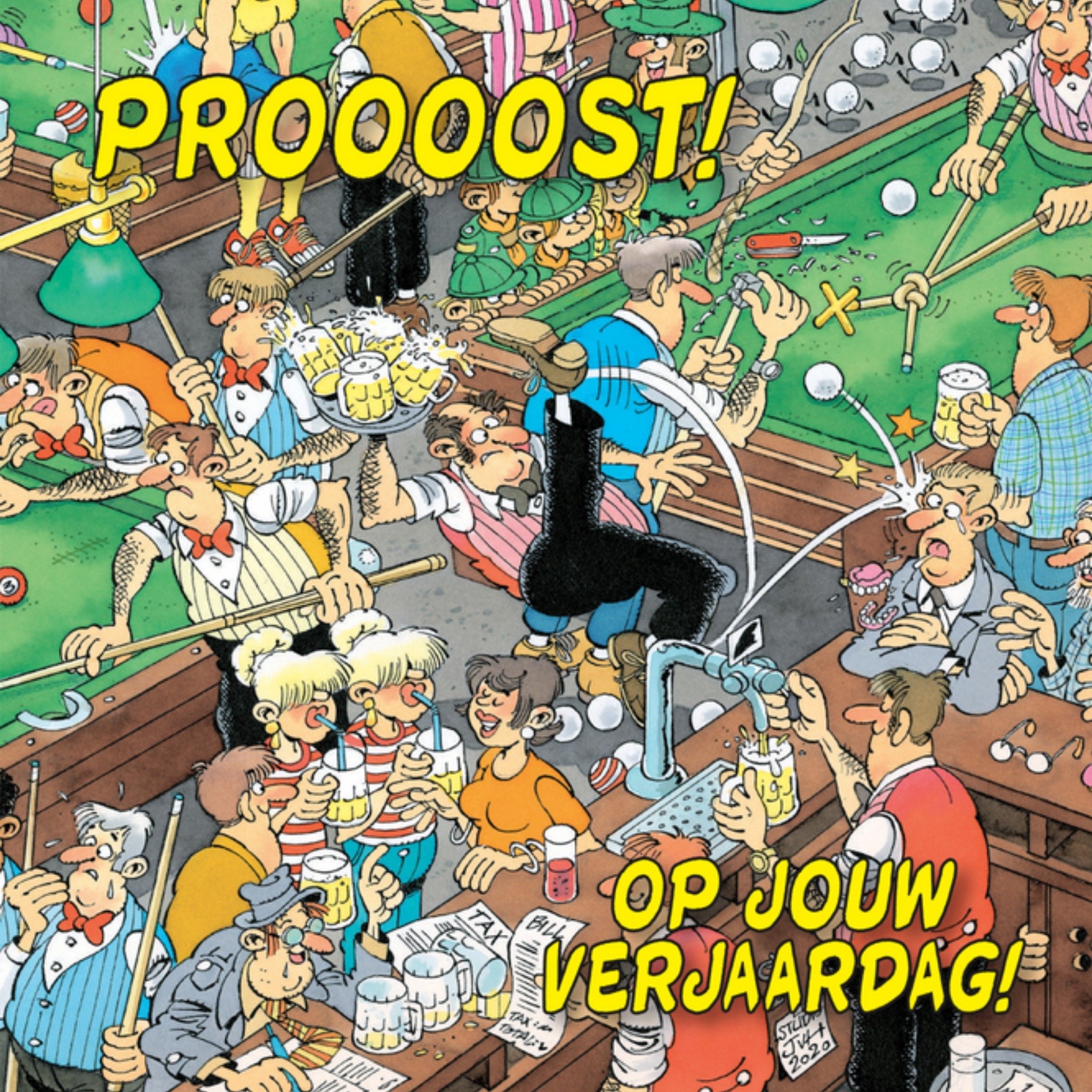 Jan van Haasteren - Verjaardagskaart - Proooost!