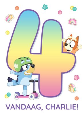 Bluey 4e Verjaardagskaart