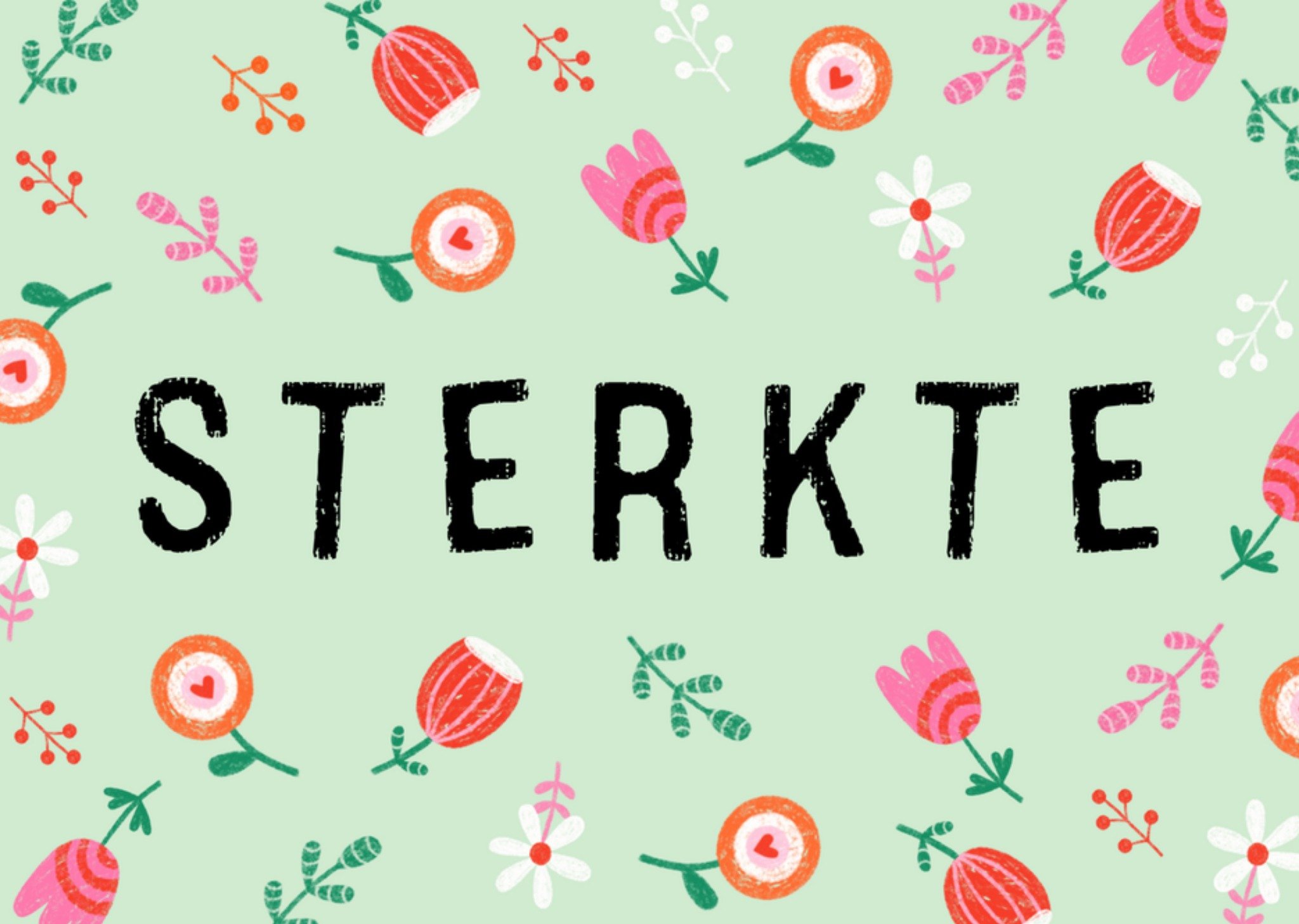 Marieke Witke Sterkte kaart bloemen Standard Card