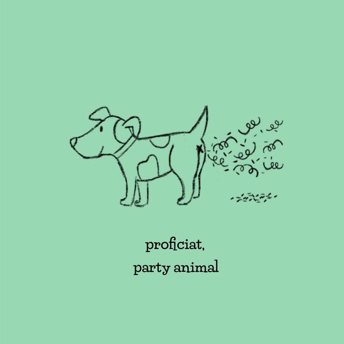 Greetz | Felicitatiekaart | hond | party animal