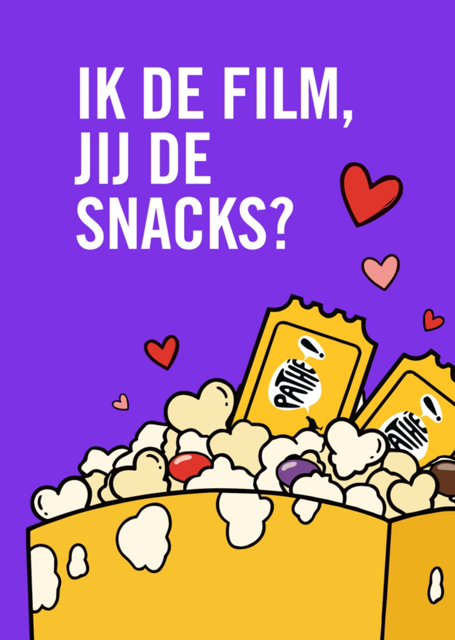 Pathé Valentijnskaart Ik de film jij de snacks Kaart Greetz