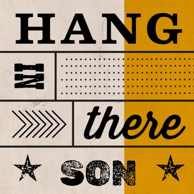 Hang In There Geometrisch Typografisch Zoon Sterkte Kaart