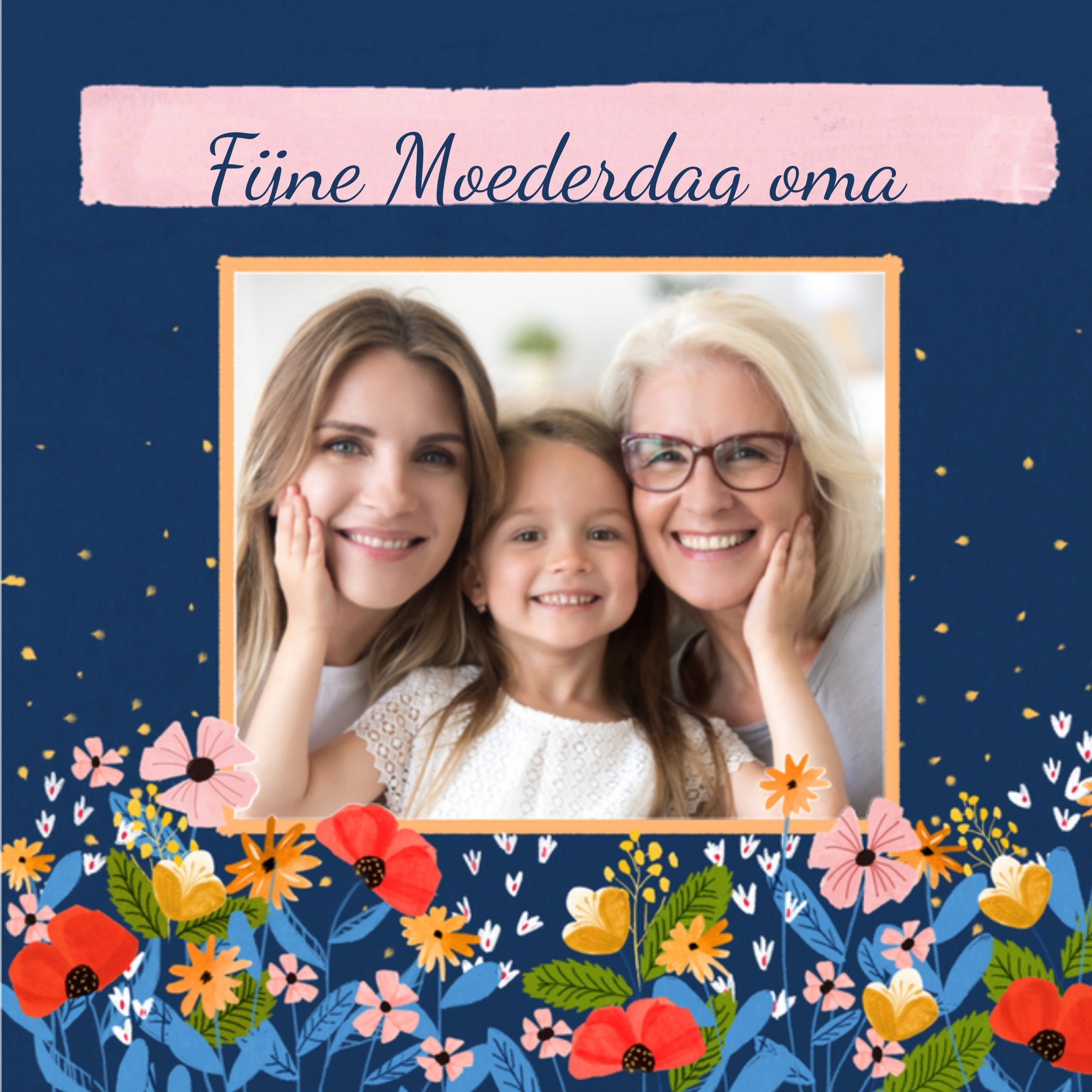 Greetz Moederdagkaart fotokaart fleurig Vierkant