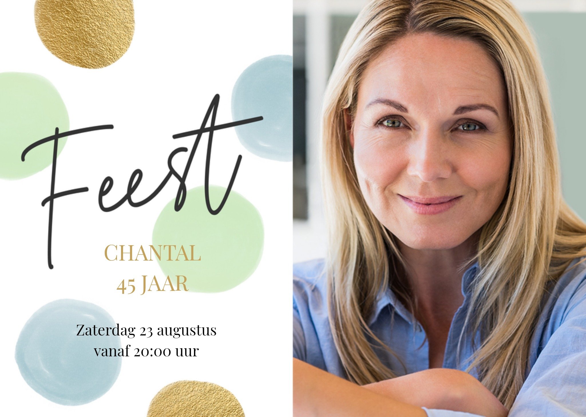 Uitnodiging verjaardag fotokaart met naa Kaart Luckz