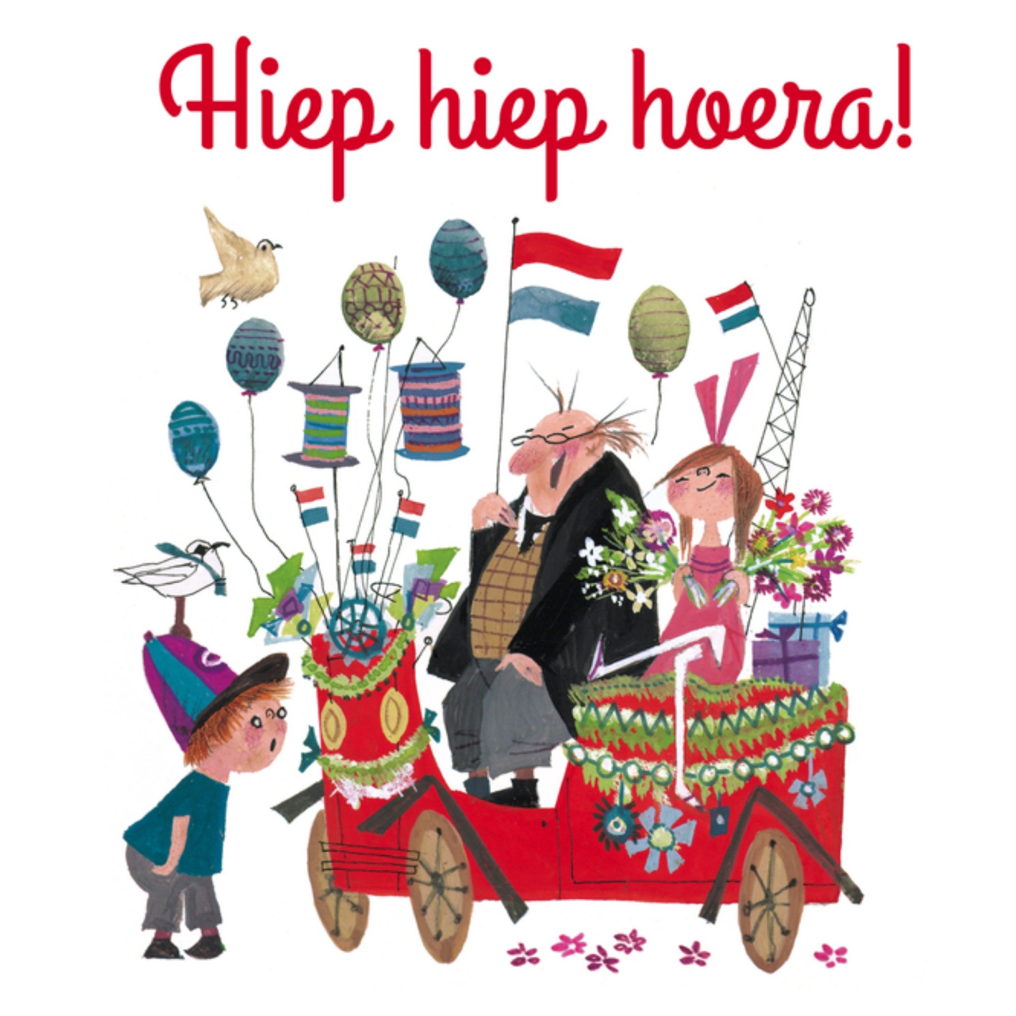 Verjaardagskaart Pluk van de pettenflet Vierkante Kaart Fiep Westendorp