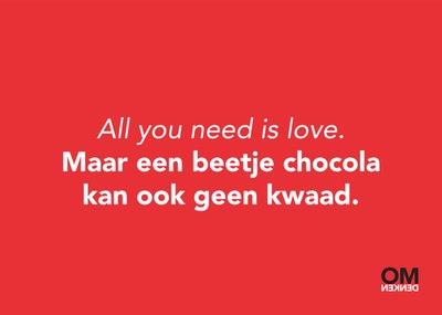 Omdenken | Valentijnskaart | Chocola