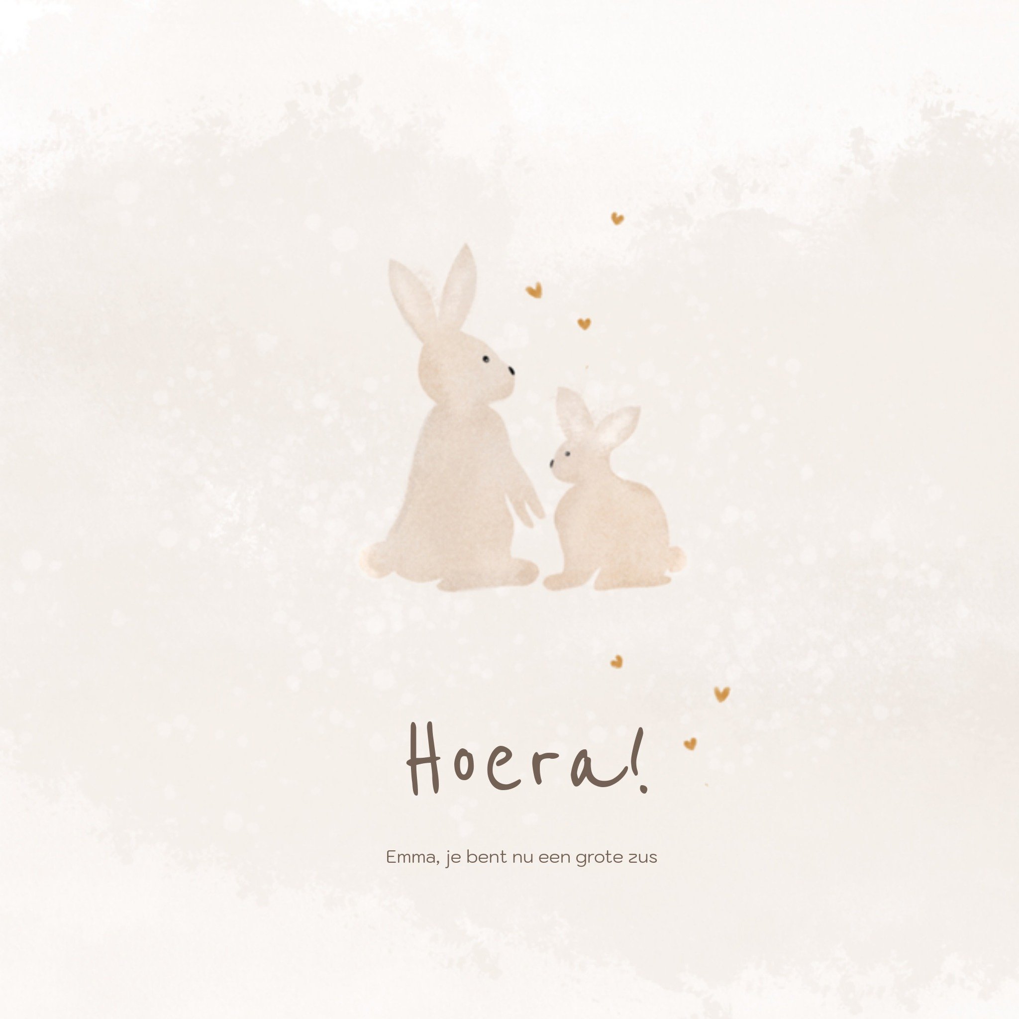 Greetz Geboortekaart Konijntjes Vierkant