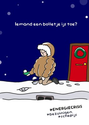 Liefs Jansje | Kerstkaart | Ijs | energie crisis