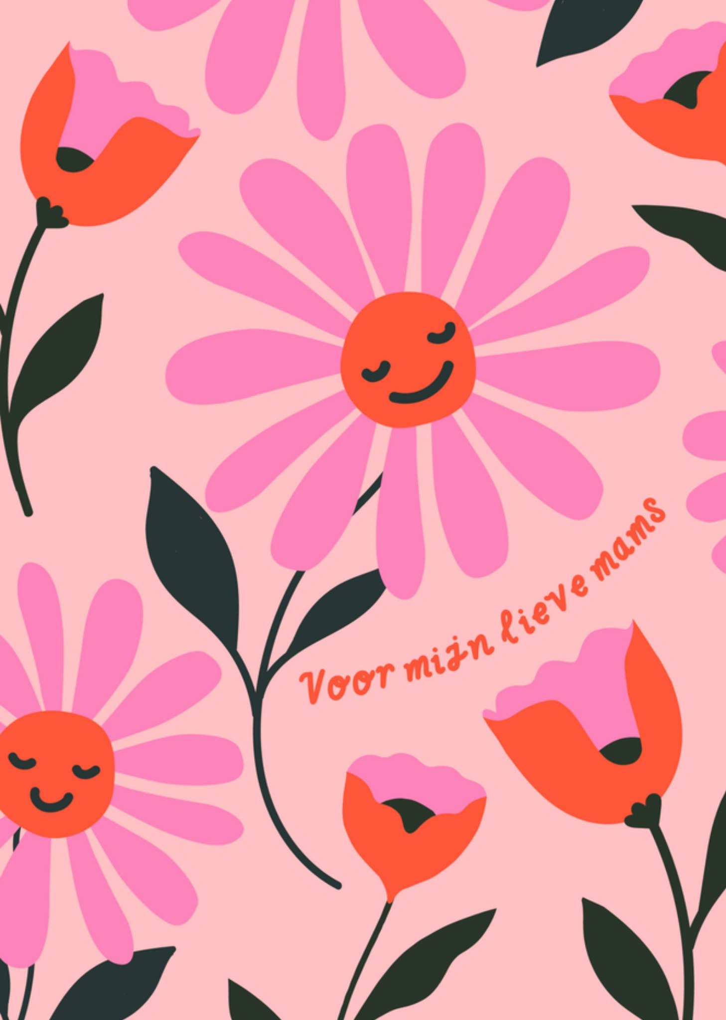 Moederdagkaart bloemen lieve mams Kaart Greetz