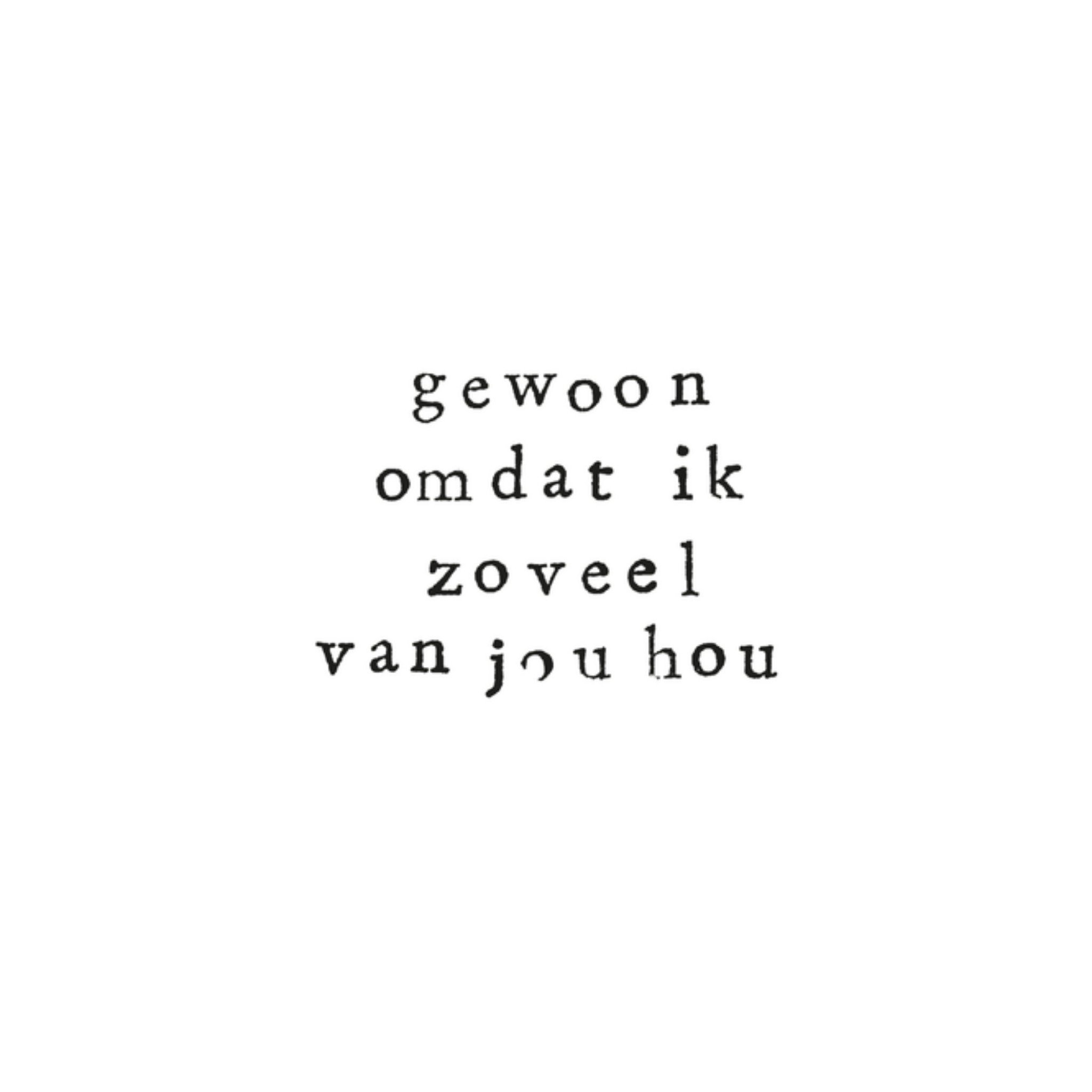 Liefde kaart Wit Simpel Lief Zwart Vierkante Kaart IKPAKJEIN