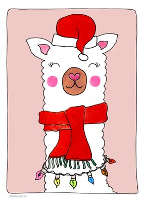 Sandysign | Kerstkaart | lama